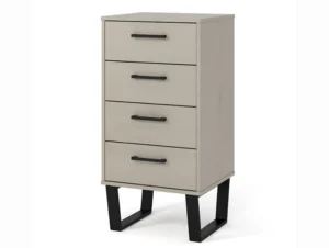 Core Texas Grey Waxed Pine 4 Drawer Narrow Chest of Drawers
