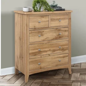 Birlea Hampstead Oak 3+2 Drawer Chest of Drawers