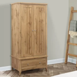 Birlea Hampstead Oak 2 Door 1 Drawer Double Wardrobe