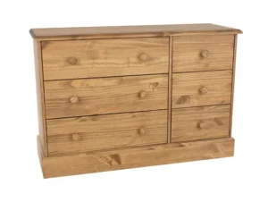 Core Cotswold Pine 3+3 Drawer Wide Wooden Chest of Drawers