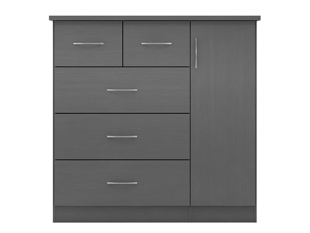 Seconique Nevada Matt Grey 1 Door 5 Drawer Chest of Drawers - Image 3