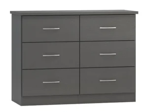 Seconique Nevada Matt Grey 3+3 Drawer Chest of Drawers
