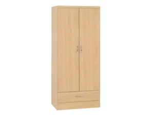 Seconique Nevada Sonoma Oak 2 Door 1 Drawer Double Wardrobe
