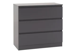 Seconique Malvern Grey 3 Drawer Low Chest of Drawers