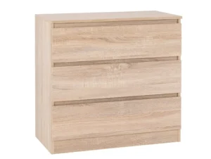 Seconique Malvern Sonoma Oak 3 Drawer Low Chest of Drawers