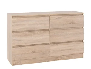 Seconique Malvern Sonoma Oak 3+3 Drawer Chest of Drawers