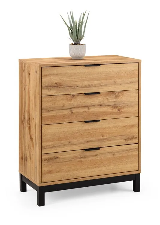 Julian Bowen Bali Oak 4 Drawer Chest of Drawers - Image 2
