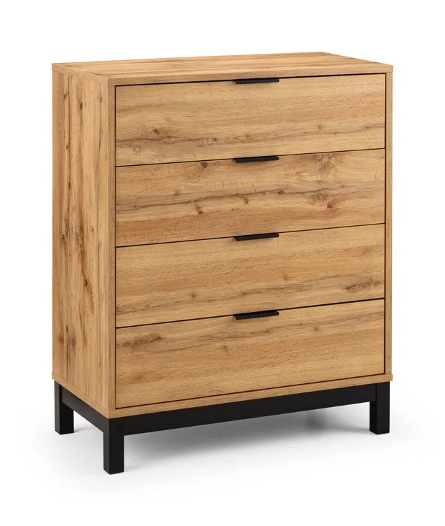Julian Bowen Bali Oak 4 Drawer Chest of Drawers