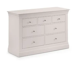 Julian Bowen Clermont 4+3 Light Grey Chest of Drawers