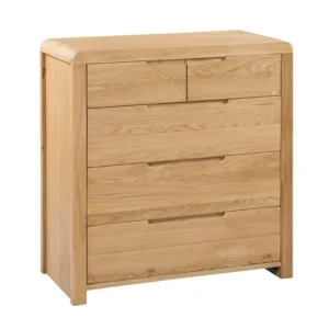Julian Bowen Curve 3+2 Oak Chest of Drawers (Assembled)