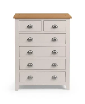 Julian Bowen Richmond Grey and Oak 4+2 Chest of Drawers (Assembled)