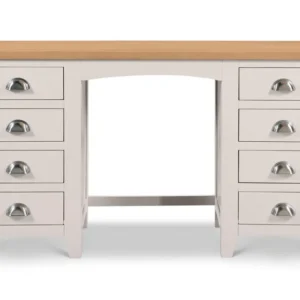 Julian Bowen Richmond Grey and Oak Double Pedestal Dressing Table (Assembled)