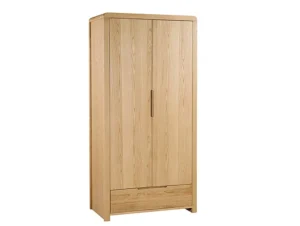 Julian Bowen Curve Oak 2 Door 1 Drawer Wardrobe