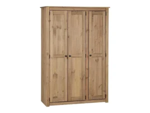 Seconique Panama Waxed Pine 3 Door Wardrobe