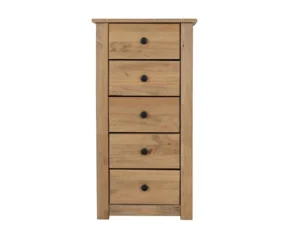 Seconique Panama Waxed Pine 5 Drawer Chest of Drawers