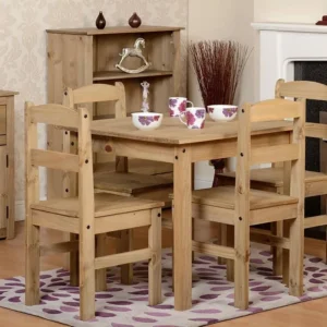 Seconique Panama Waxed Pine Dining Table and 4 Chair Set