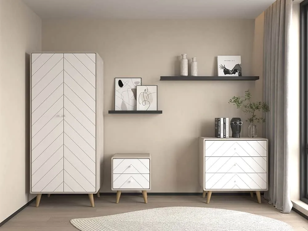 Seconique Dixie Grey and White 3 Drawer Chest of Drawers - Image 4