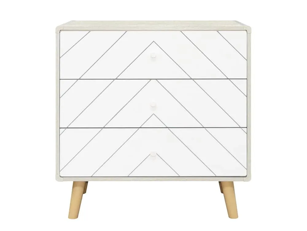 Seconique Dixie Grey and White 3 Drawer Chest of Drawers - Image 3