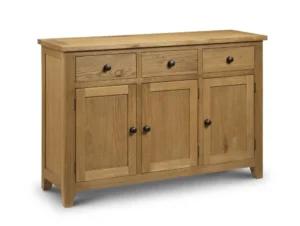Julian Bowen Astoria Waxed Oak Wooden 3 Door 3 Drawer Sideboard (Assembled)