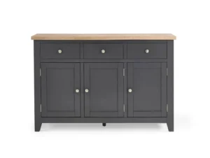 Julian Bowen Bordeaux Grey and Oak Wooden 3 Door 3 Drawer Sideboard (Assembled)
