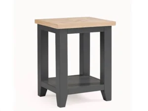 Julian Bowen Bordeaux Grey and Oak Wooden Lamp Table (Assembled)