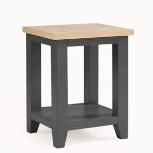 Julian Bowen Bordeaux Grey and Oak Wooden Lamp Table (Assembled)