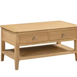 Julian Bowen Cotswold Oak 2 Drawer Coffee Table (Assembled)
