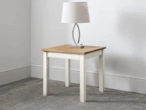 Julian Bowen Coxmoor Ivory and Oak Lamp Table