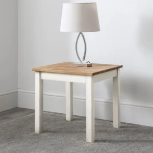 Julian Bowen Coxmoor Ivory and Oak Lamp Table