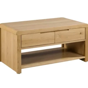 Julian Bowen Curve Oak 1 Drawer Coffee Table (Assembled)
