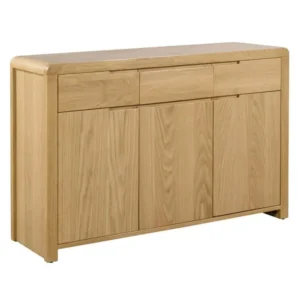 Julian Bowen Curve Oak 3 Door 3 Drawer Sideboard (Assembled)
