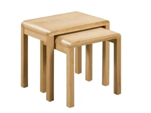 Julian Bowen Curve Oak Nest of Tables (Assembled)