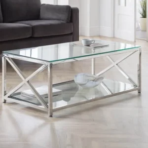 Julian Bowen Miami Glass and Chrome Coffee Table