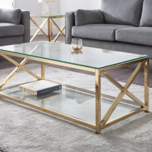 Julian Bowen Miami Glass and Gold Coffee Table