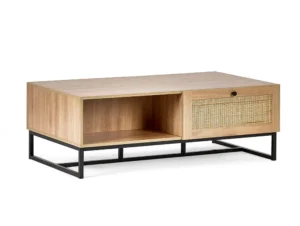 Julian Bowen Padstow Rattan and Oak 2 Drawer Coffee table