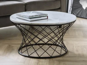 Julian Bowen Trevi Marble and Black Coffee Table