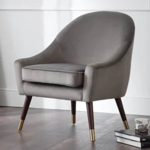 Julian Bowen Elliot Grey Velvet Armchair