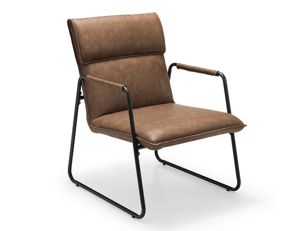 Julian Bowen Gramercy Brown Faux Leather Accent Chair - Image 4