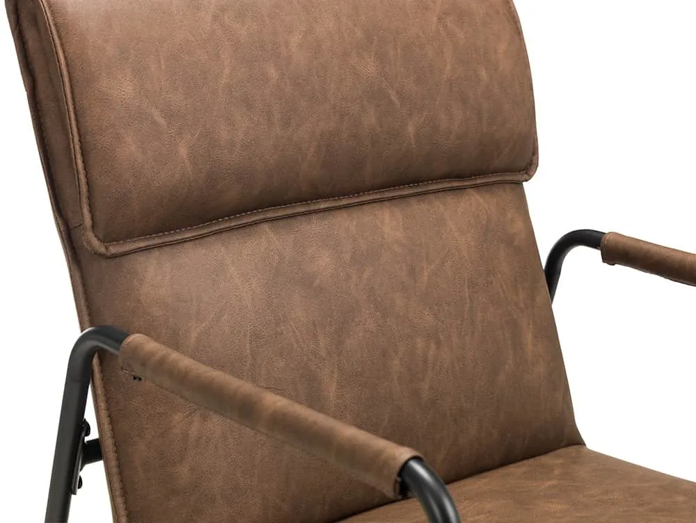 Julian Bowen Gramercy Brown Faux Leather Accent Chair - Image 3