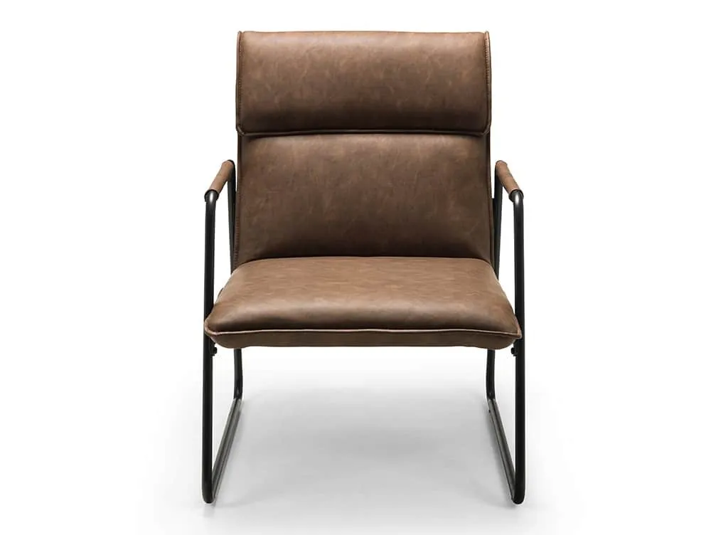 Julian Bowen Gramercy Brown Faux Leather Accent Chair - Image 2