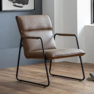 Julian Bowen Gramercy Brown Faux Leather Accent Chair