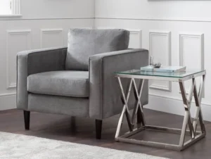 Julian Bowen Hayward Grey Chenille Armchair