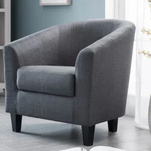 Julian Bowen Hugo Slate Grey Fabric Tub Chair