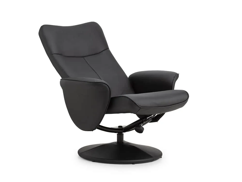 Julian Bowen Lugano Black Faux Leather Recliner Chair with Footstool - Image 6