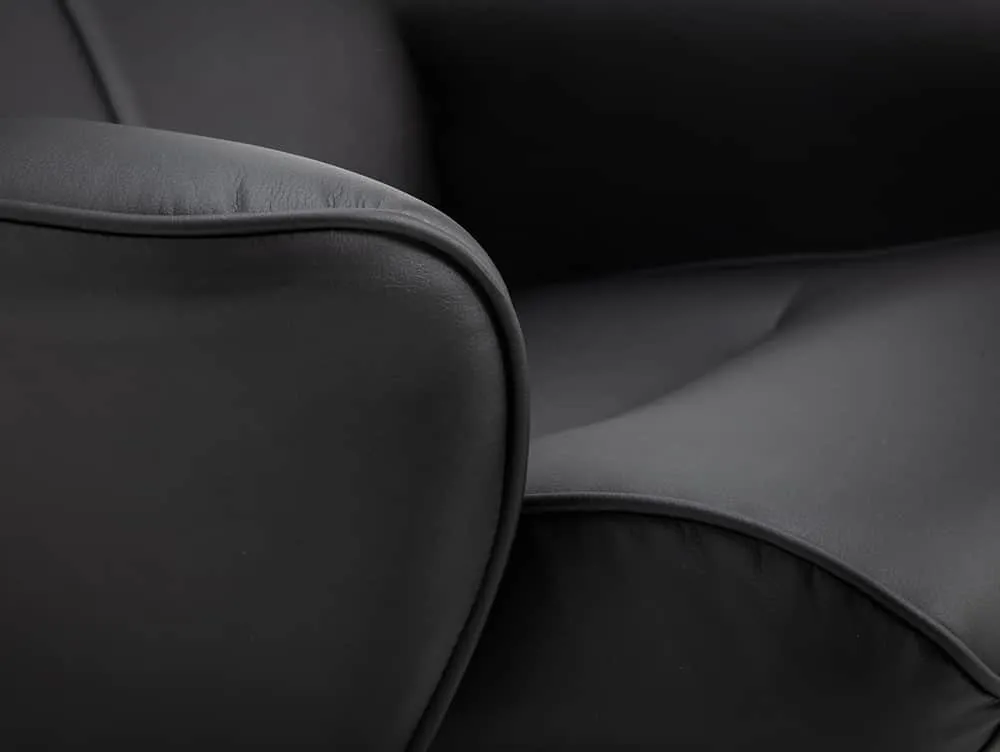 Julian Bowen Lugano Black Faux Leather Recliner Chair with Footstool - Image 4