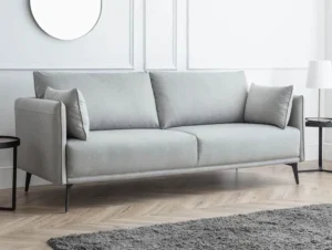 Julian Bowen Rohe Platinum Fabric 3 Seater Sofa