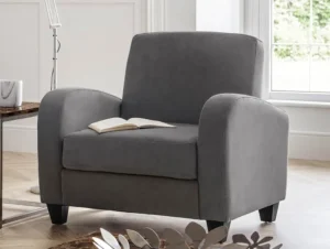 Julian Bowen Vivo Dusk Grey Chenille Armchair