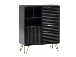 Julian Bowen Murano Black and Gold 2 Door 2 Drawer Sideboard