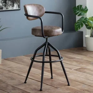 Julian Bowen Barbican Brown Faux Leather Bar Stool