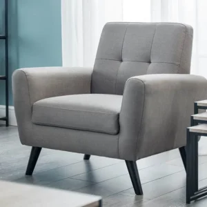 Julian Bowen Monza Grey Linen Armchair